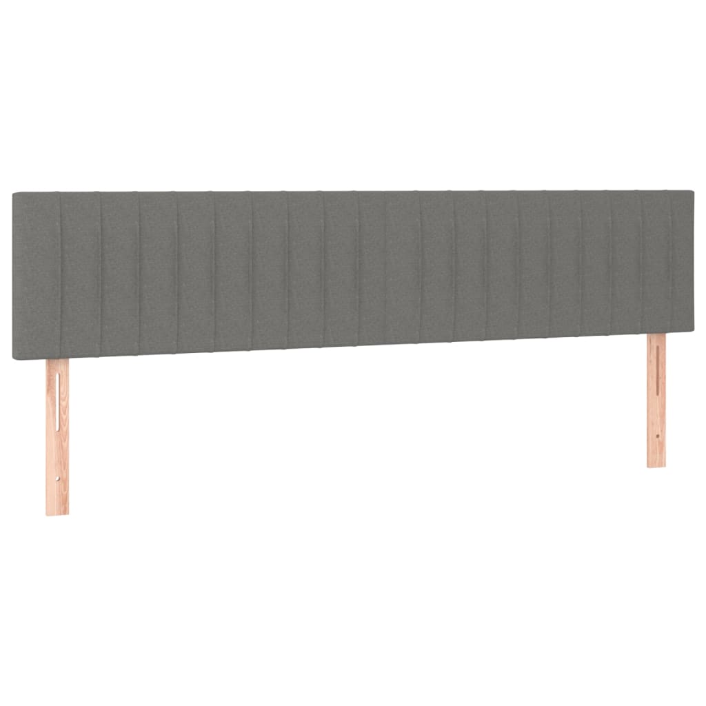 vidaXL Kopfteile 2 Stk. Dunkelgrau 100x5x78/88 cm Stoff