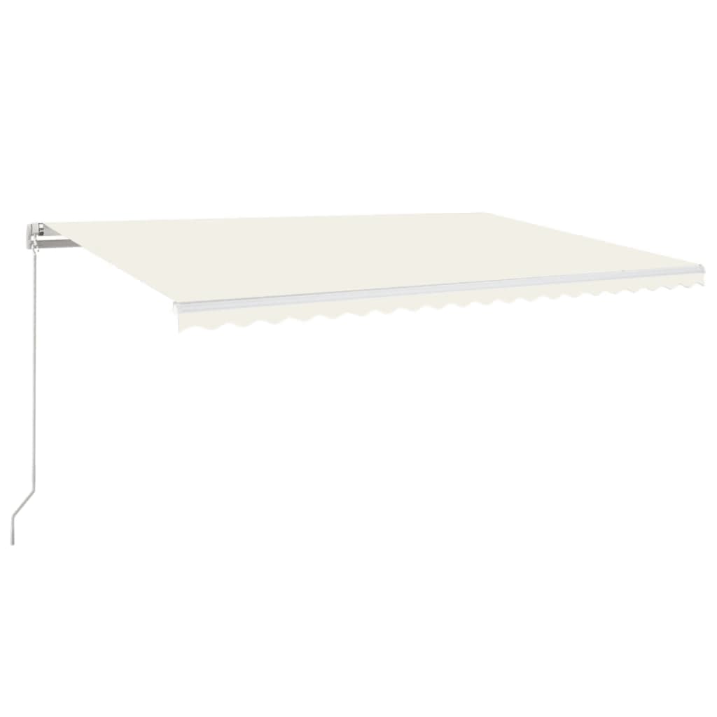 vidaXL Markise Manuell Einziehbar mit LED 500x350 cm Creme