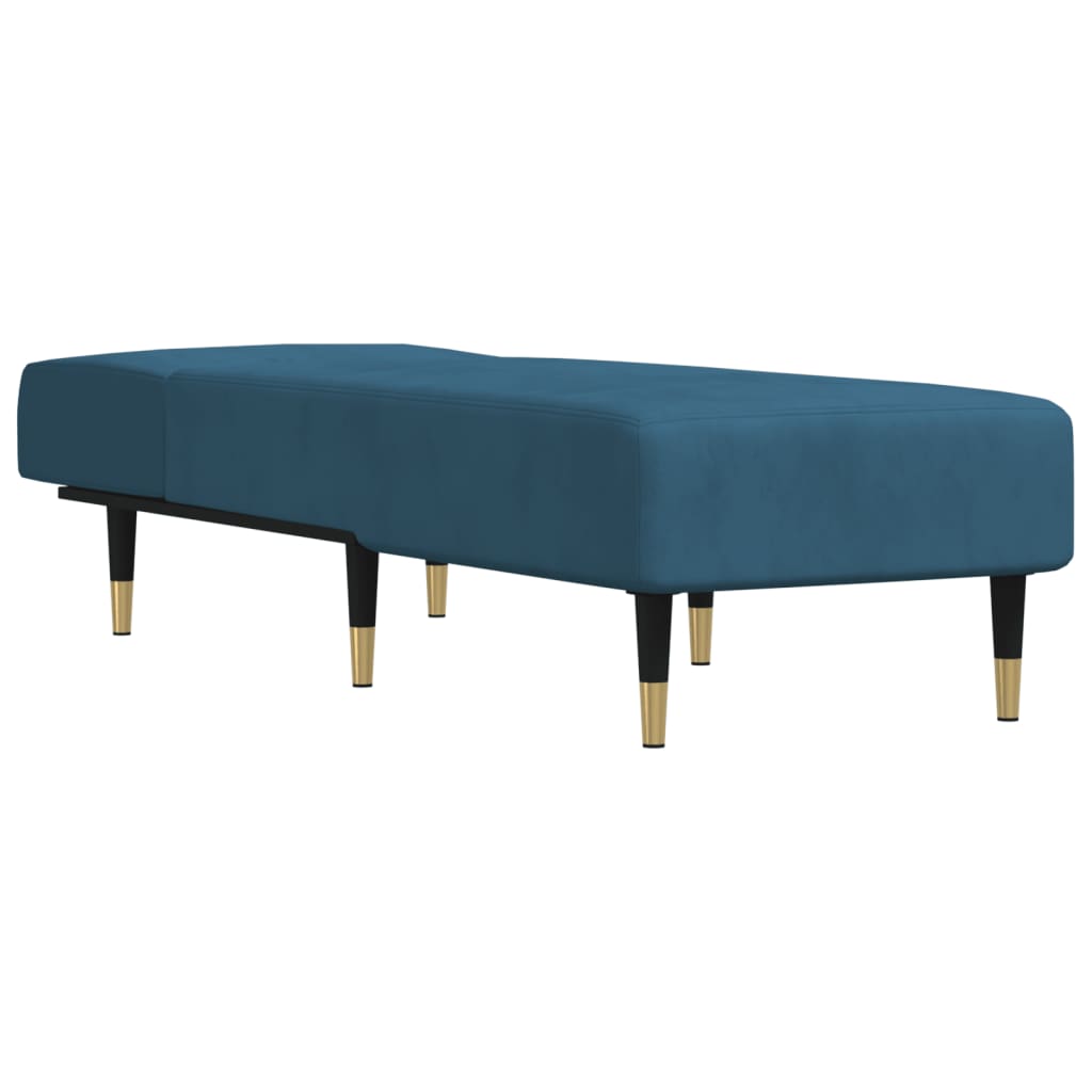 vidaXL Chaiselongue Blau Samt