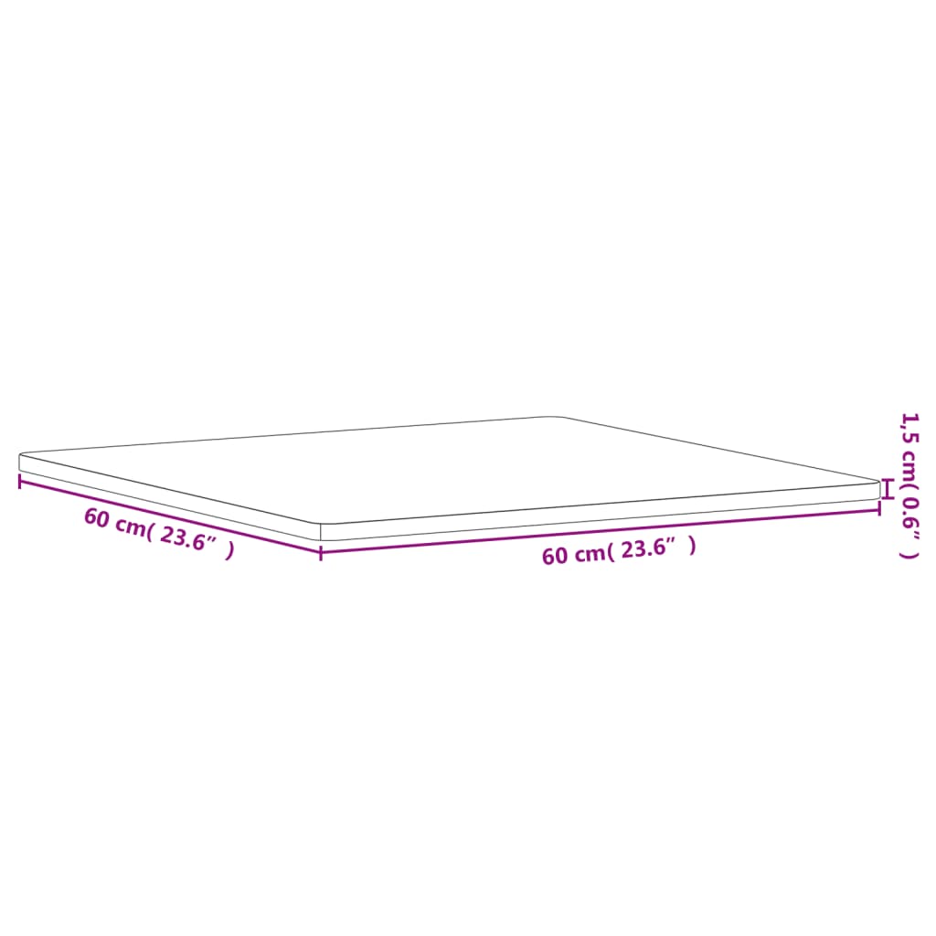 vidaXL Tischplatte 60x60x1,5 cm Quadratisch Massivholz Buche