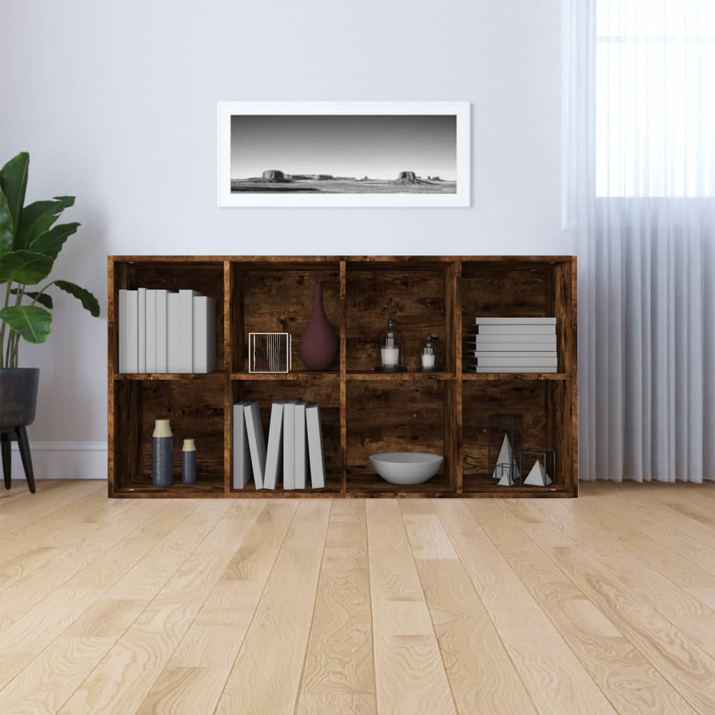 vidaXL Bücherregal/Sideboard Räuchereiche 66×30×130 cm Holzwerkstoff