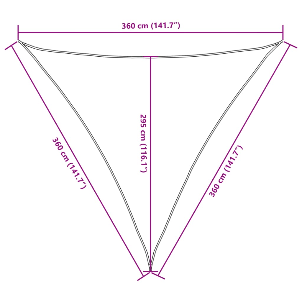 vidaXL Sonnensegel Oxford-Gewebe Dreieckig 3,6x3,6x3,6 m Creme