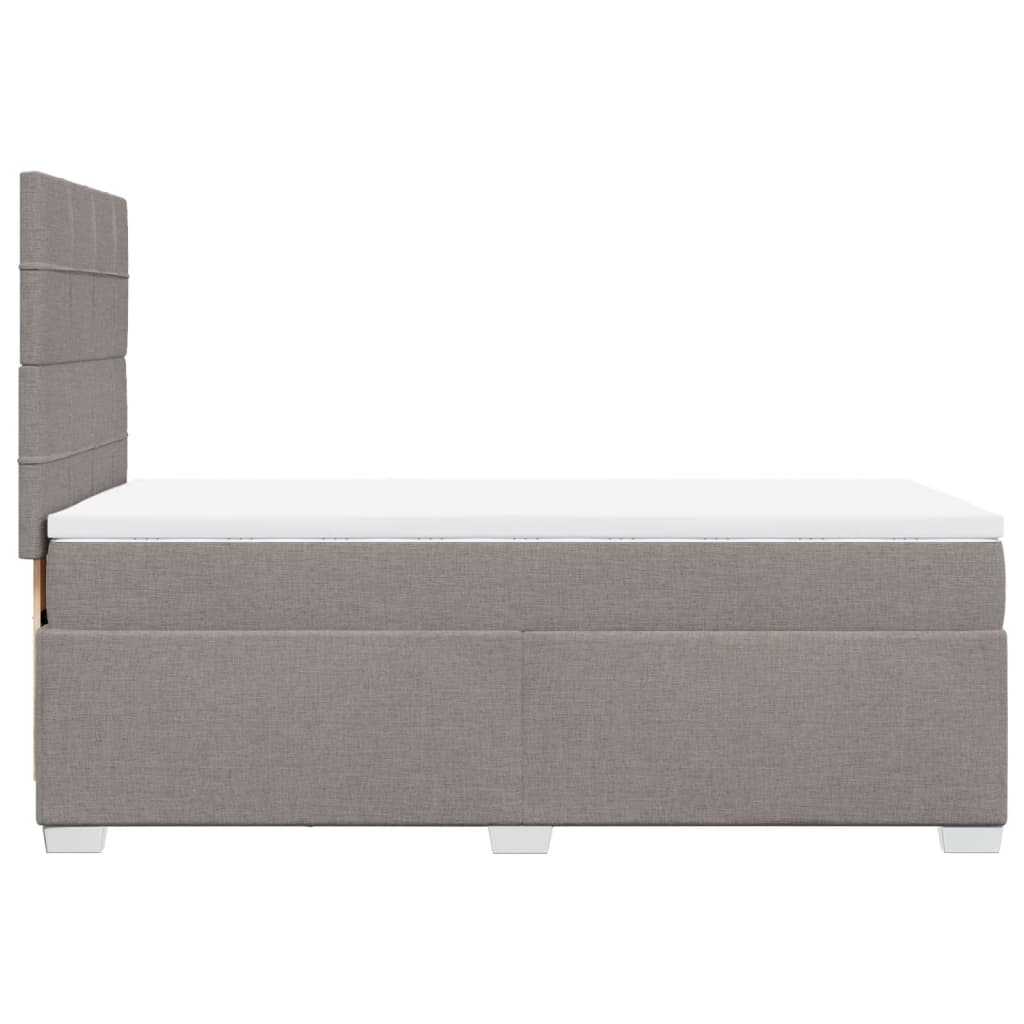 vidaXL Boxspringbett mit Matratze Taupe 80x200 cm Stoff