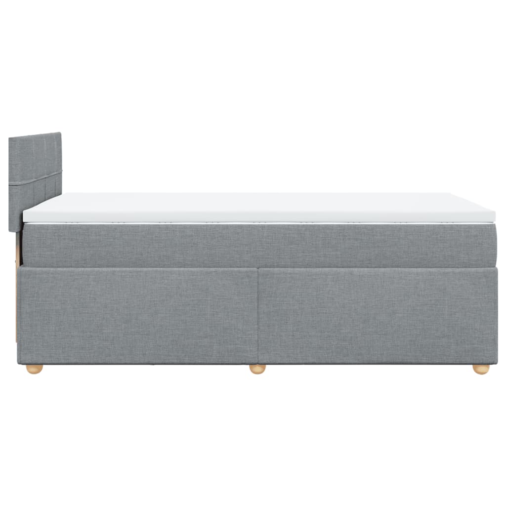 vidaXL Boxspringbett mit Matratze Hellgrau 90x200 cm Stoff