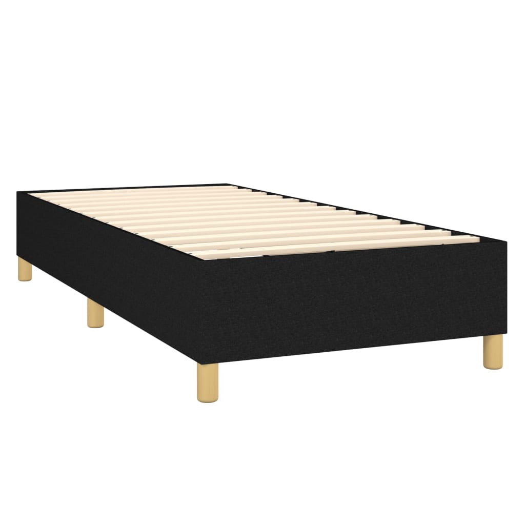 vidaXL Boxspringbett mit Matratze & LED Schwarz 100x200 cm Stoff