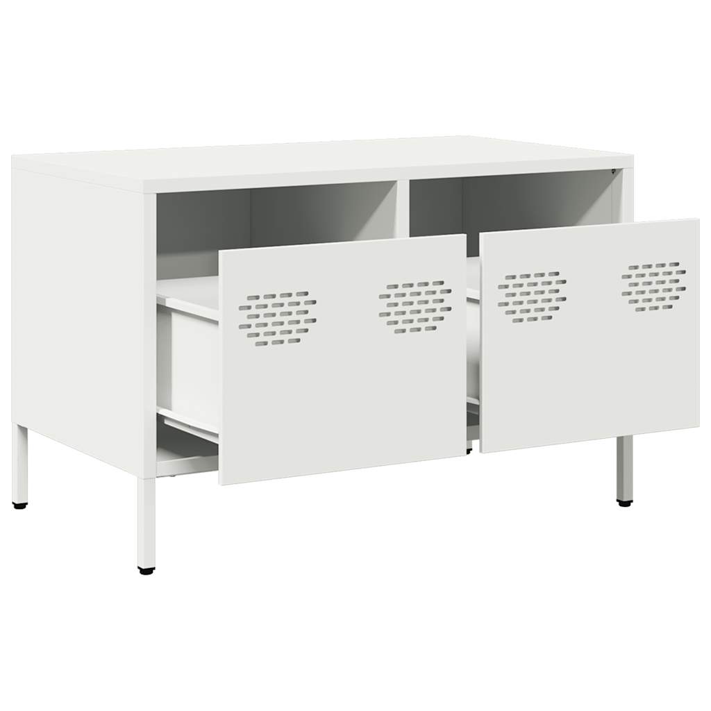 vidaXL TV-Schrank Weiß 68x39x43,5 cm Kaltgewalzter Stahl