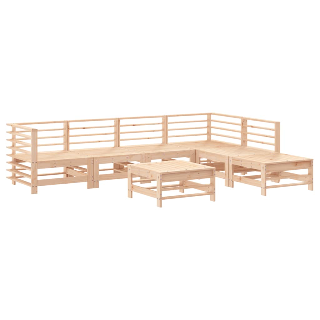 vidaXL 7-tlg. Garten-Lounge-Set mit Kissen Massivholz