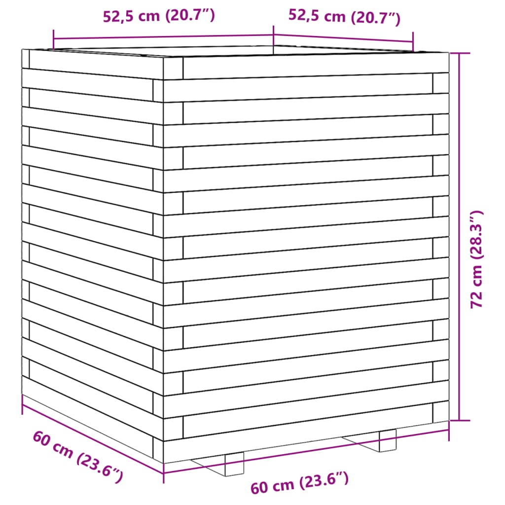 vidaXL Pflanzkübel 60x60x72 cm Kiefernholz Imprägniert