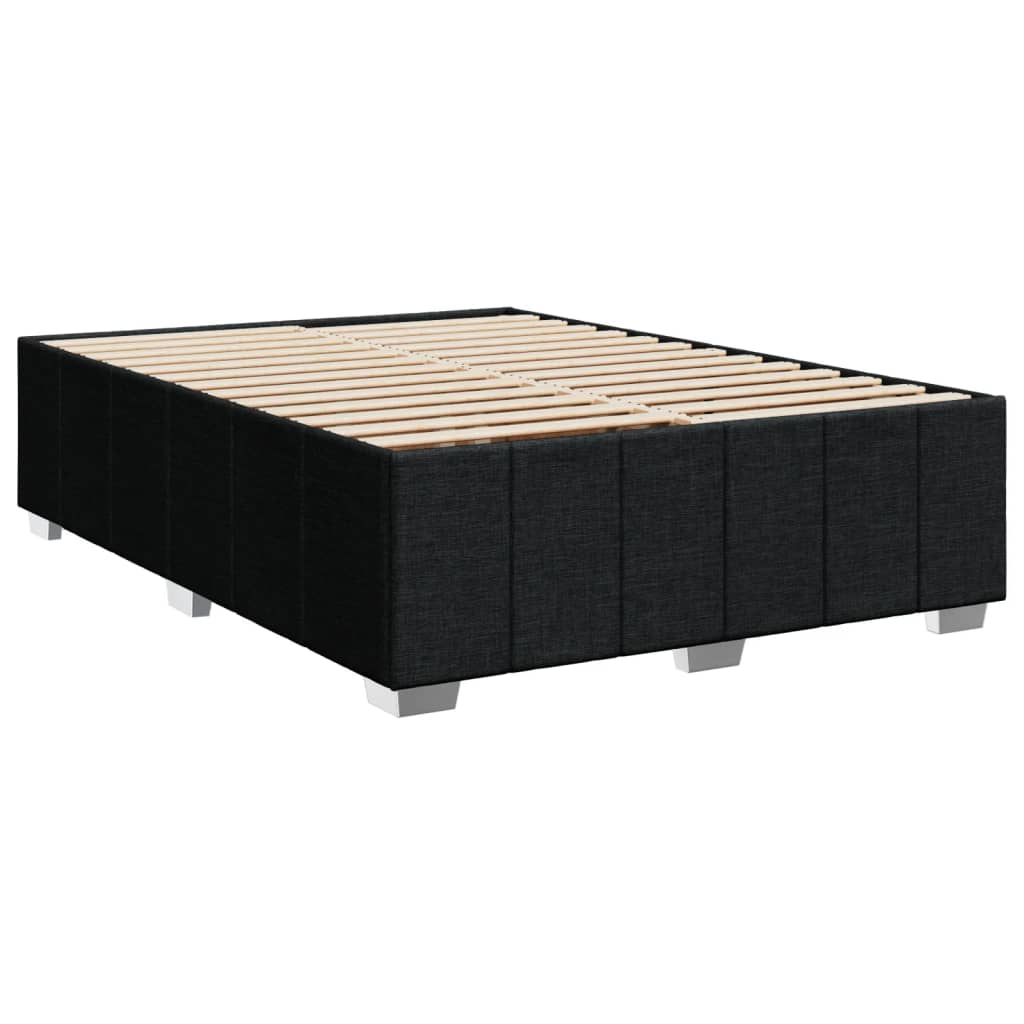 vidaXL Boxspringbett mit Matratze Schwarz 140x200 cm Stoff