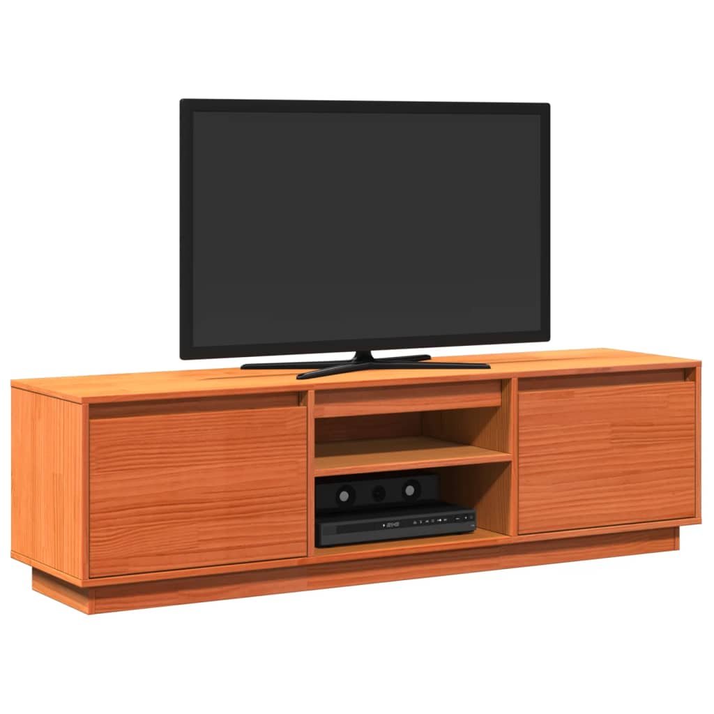 vidaXL TV-Schrank Wachsbraun 140x35x40 cm Massivholz Kiefer