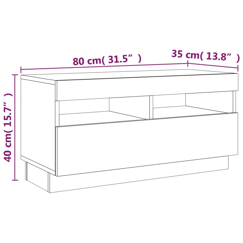 vidaXL 2-tlg. TV-Schrank-Set LED-Leuchten Räuchereiche Holzwerkstoff