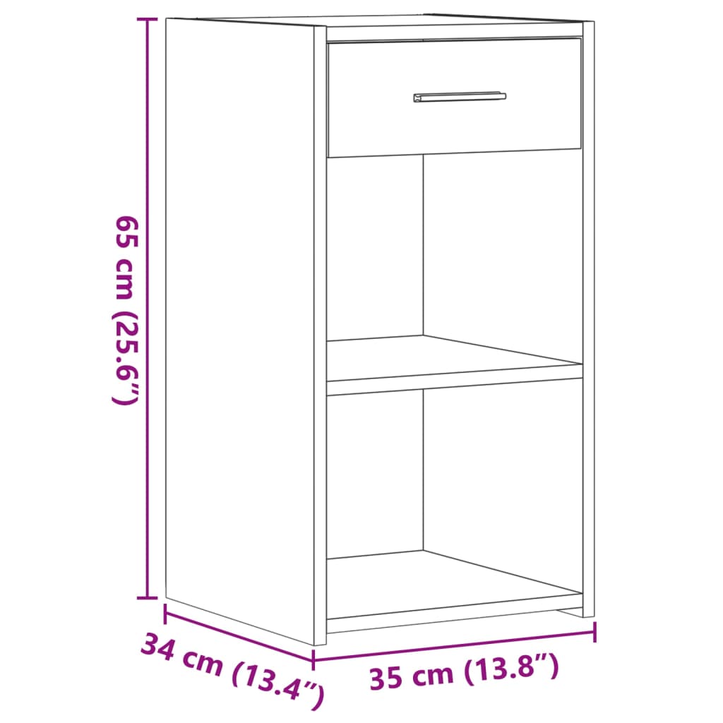 vidaXL Nachttisch Grau Sonoma 35x34x65 cm Holzwerkstoff