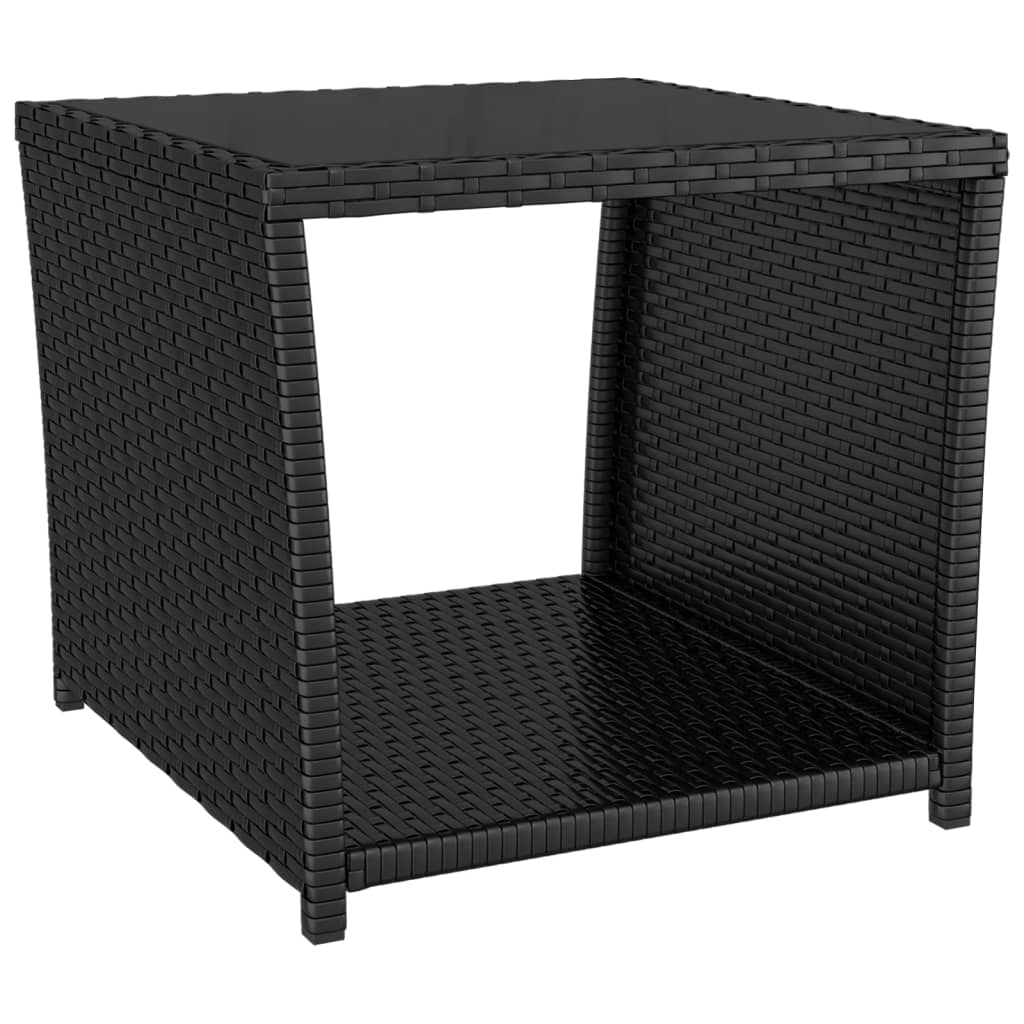 vidaXL 3-tlg. Garten-Lounge-Set Schwarz Poly Rattan & Stahl