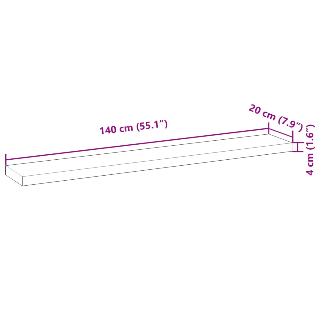 vidaXL Tischplatte 140x20x4 cm Rechteckig Massivholz Akazie