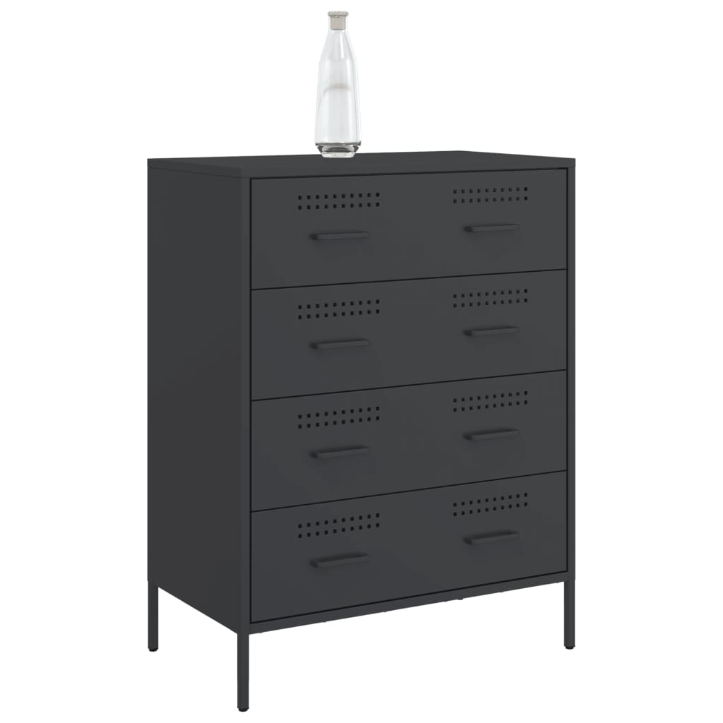 vidaXL Sideboard Schwarz 68x39x89 cm Stahl