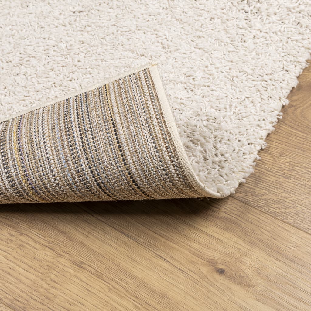 vidaXL Teppich Shaggy Hochflor Modern Creme 200x200 cm