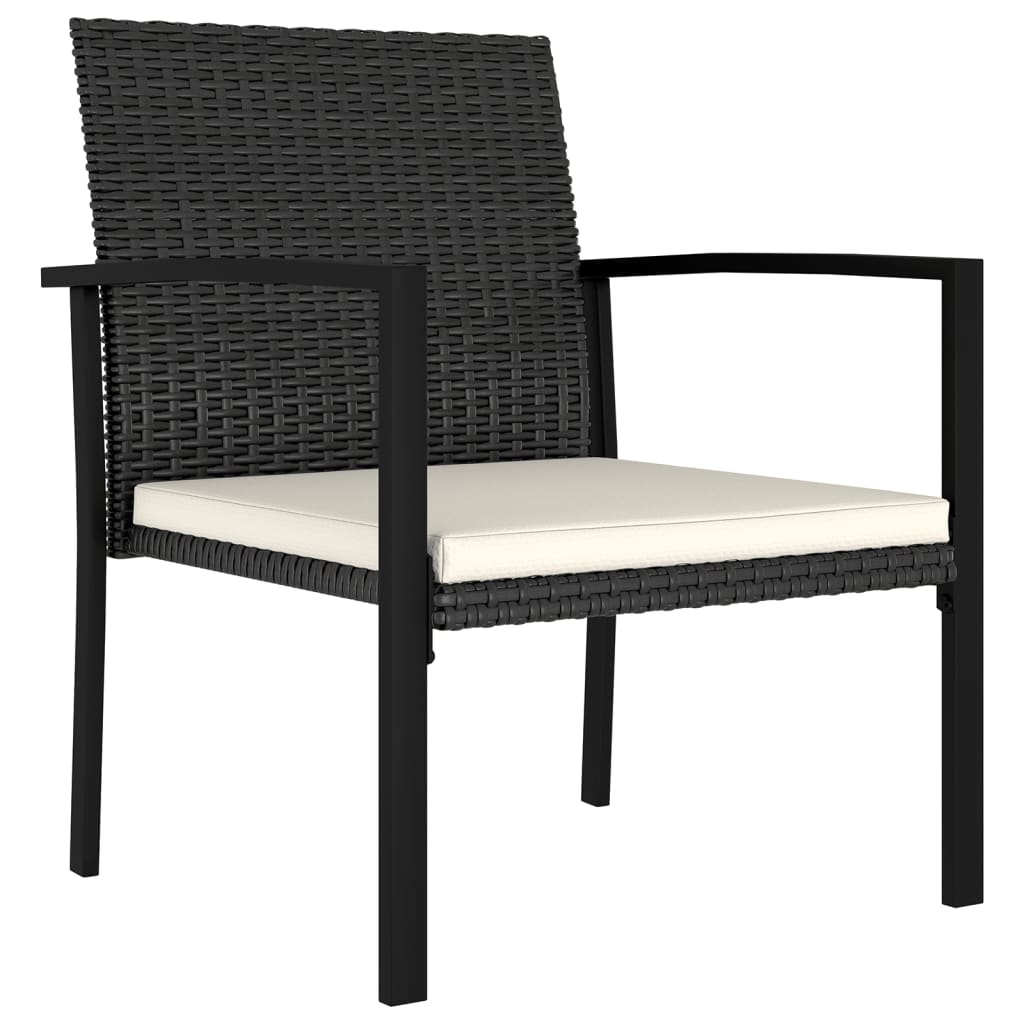 vidaXL Garten-Essstühle 4 Stk. Poly Rattan Schwarz