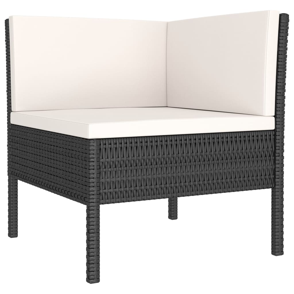 vidaXL 14-tlg. Garten-Lounge-Set mit Auflagen Poly Rattan Schwarz