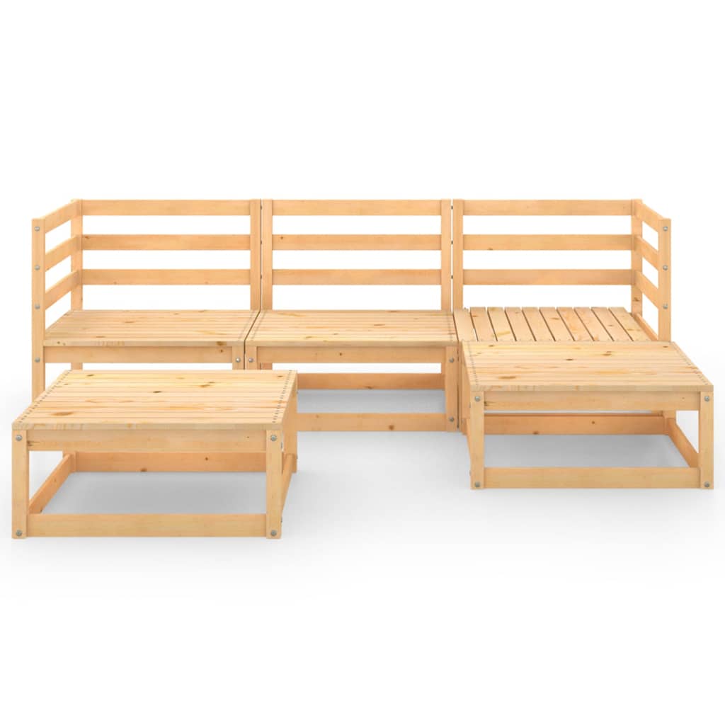 vidaXL 5-tlg. Garten-Lounge-Set Massivholz Kiefer