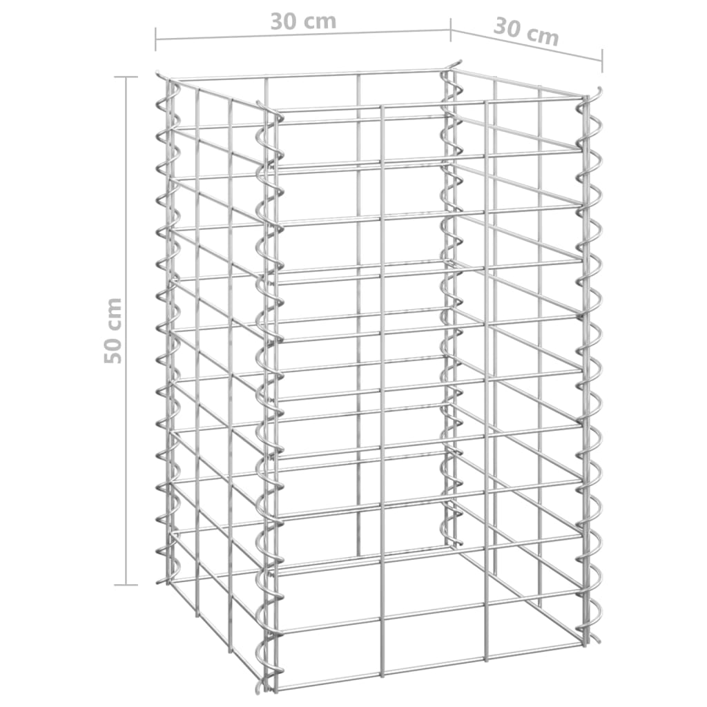 vidaXL Gabionen-Hochbeete 4 Stk. 30x30x50/100/150/200 cm Eisen