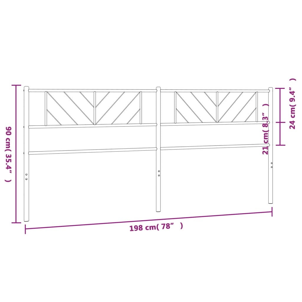 vidaXL Kopfteil Metall Weiß 193 cm