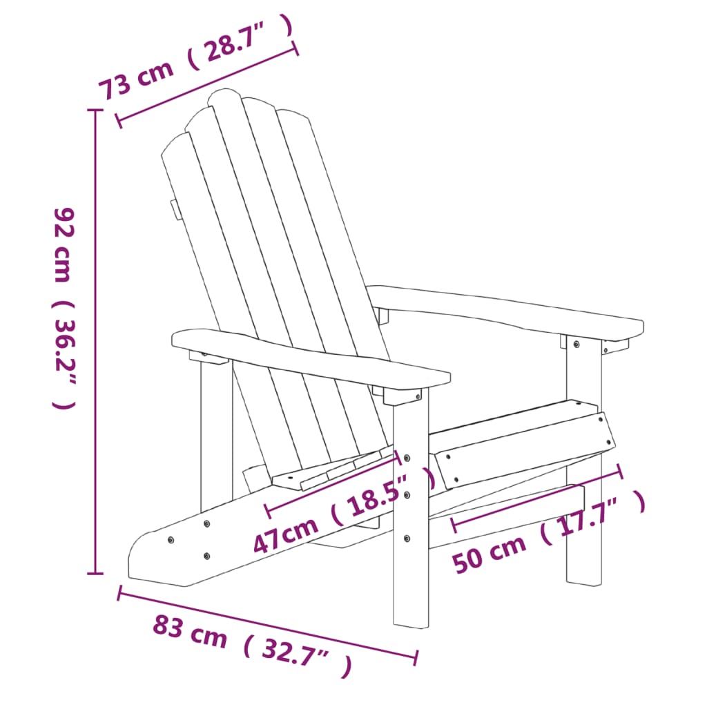 vidaXL Adirondack-Gartenstuhl mit Tisch HDPE Aquamarin