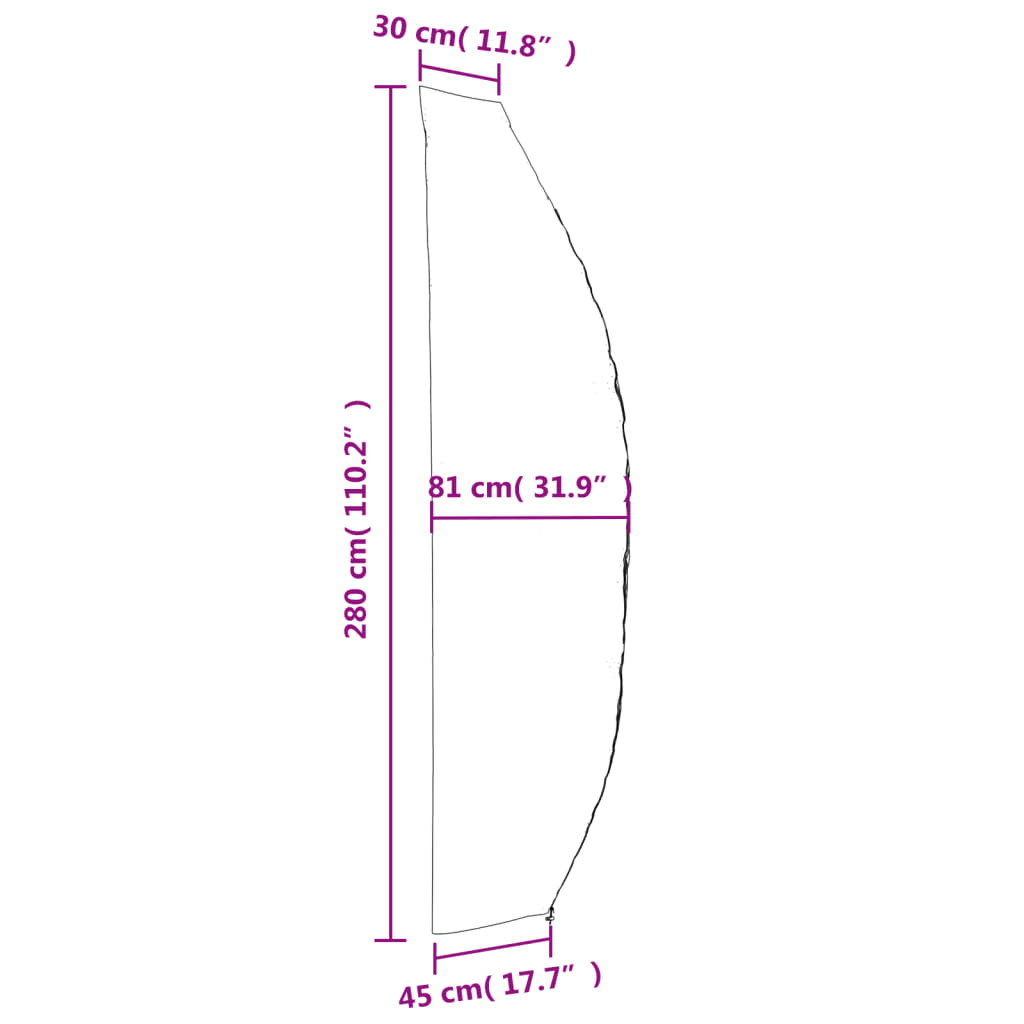 vidaXL Sonnenschirm-Schutzhülle Schwarz 280x30/81/45 cm 420D Oxford