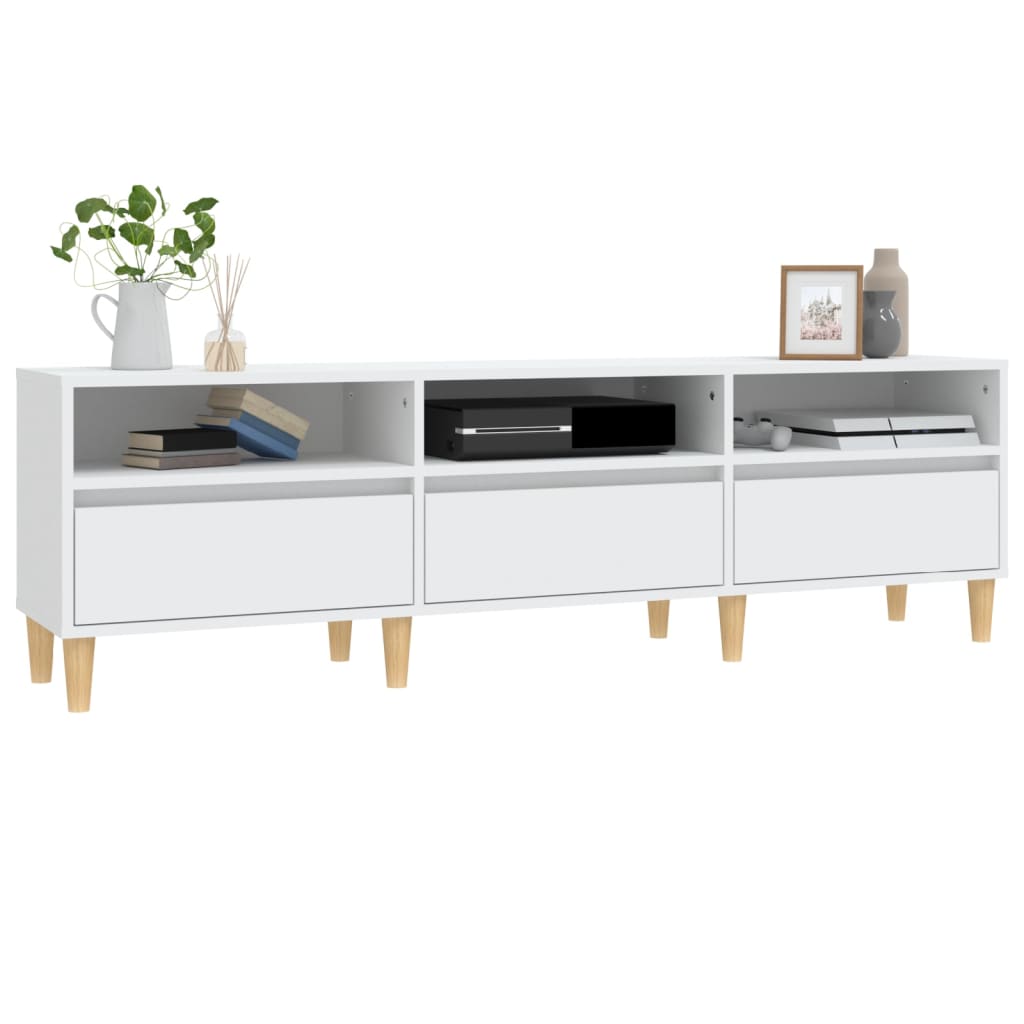 vidaXL TV-Schrank Weiß 150x30x44,5 cm Holzwerkstoff