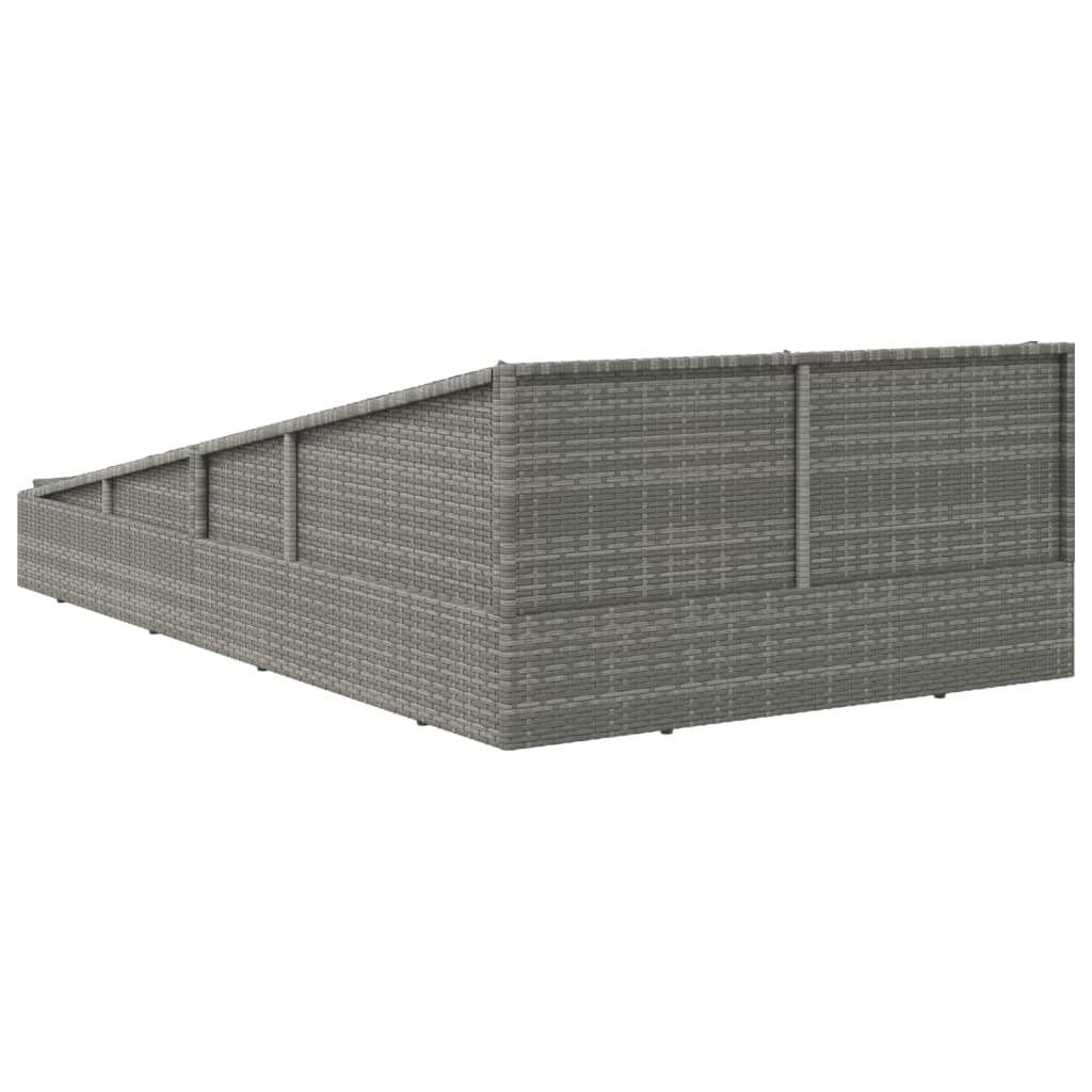 vidaXL Gartenbett Grau 110x200 cm Poly Rattan