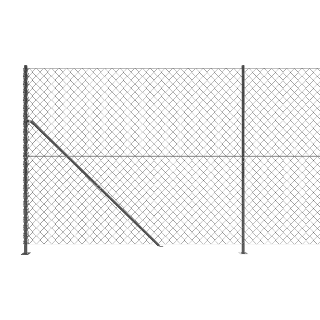 vidaXL Maschendrahtzaun mit Bodenflansch Anthrazit 1,4x25 m