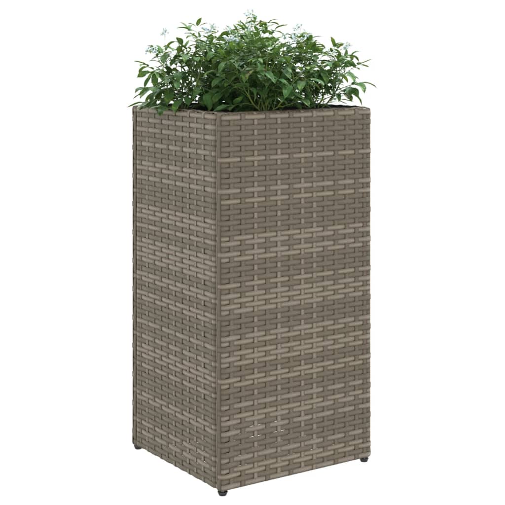 vidaXL Pflanzkübel Grau 30x30x60 cm Poly Rattan