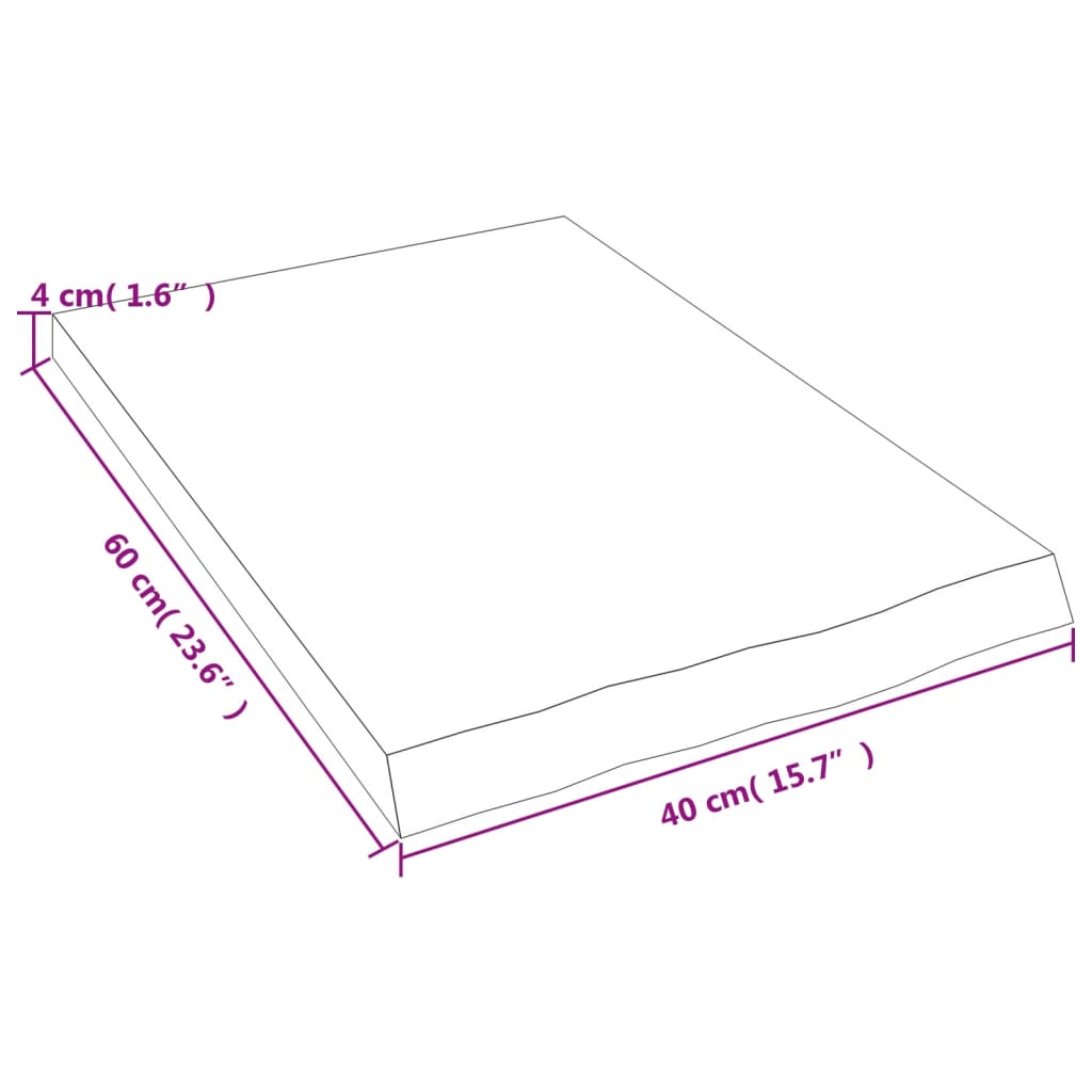 vidaXL Waschtischplatte 40x60x(2-4) cm Massivholz Unbehandelt