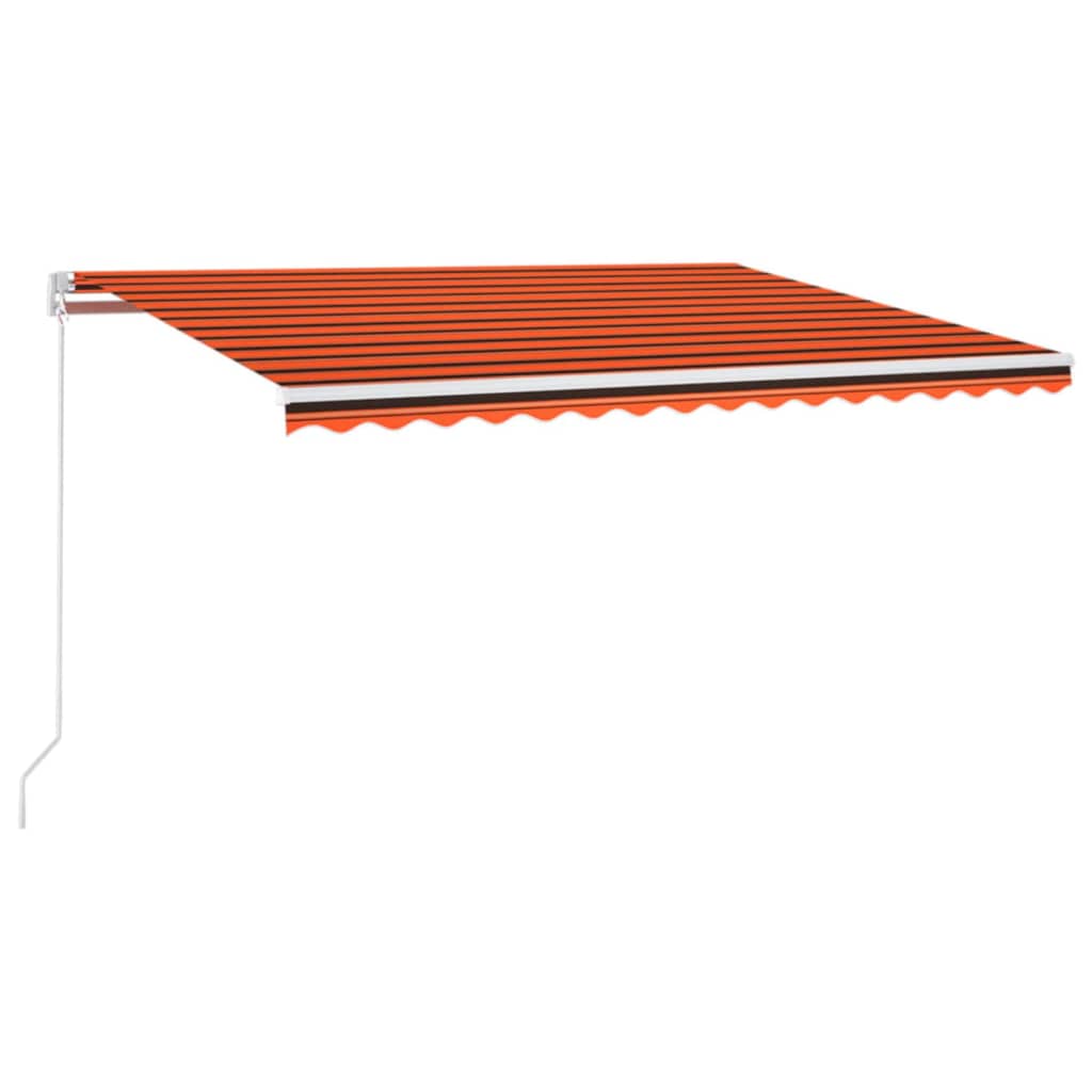 vidaXL Markise Manuell Einziehbar mit LED 450x350 cm Orange und Braun