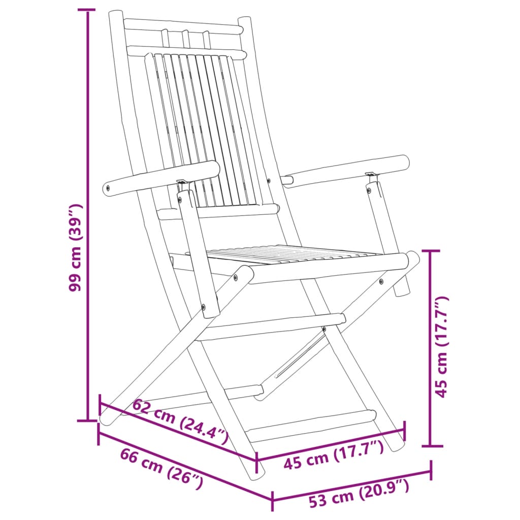 vidaXL 3-tlg. Bistro-Set Bambus