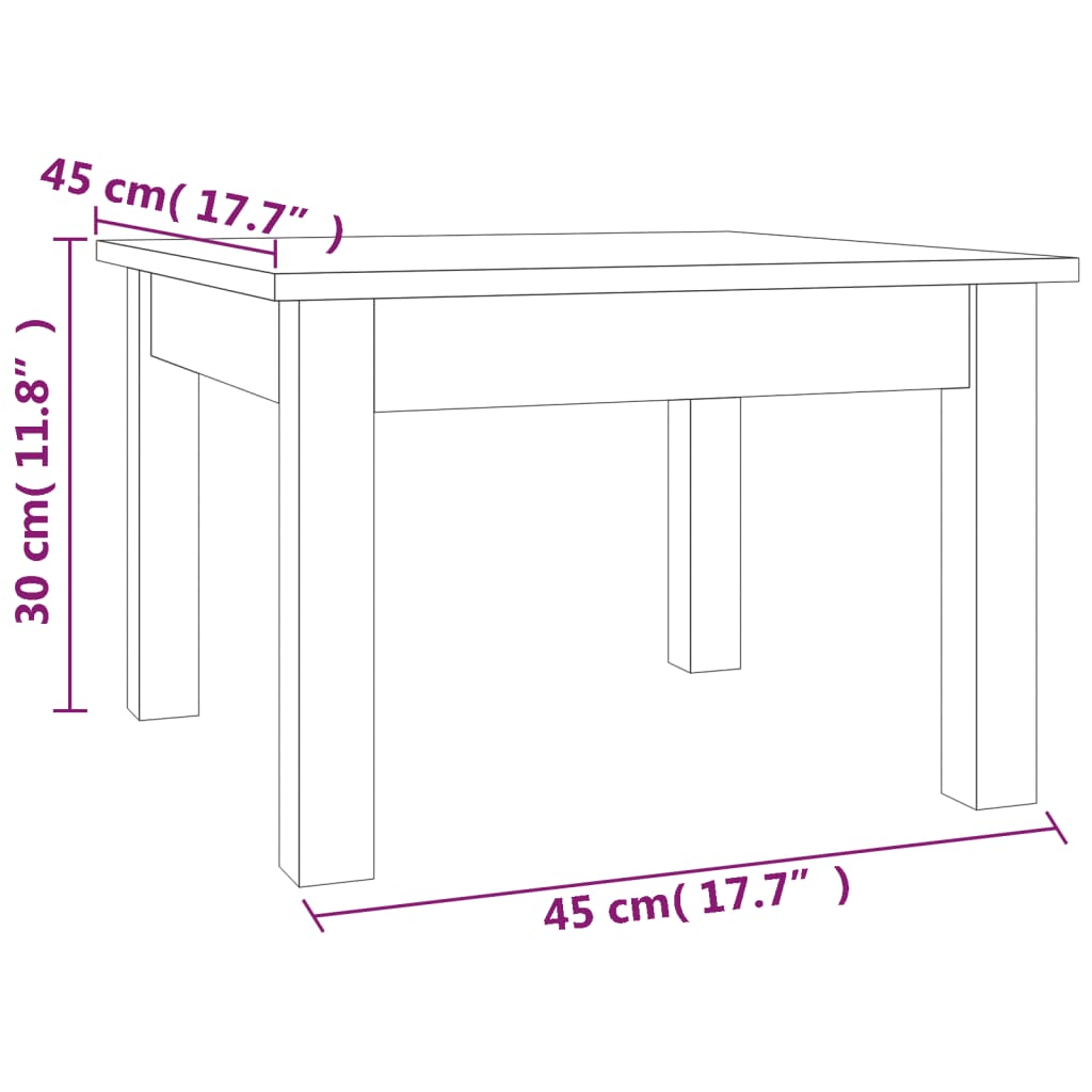 vidaXL Couchtisch 45x45x30 cm Massivholz Kiefer