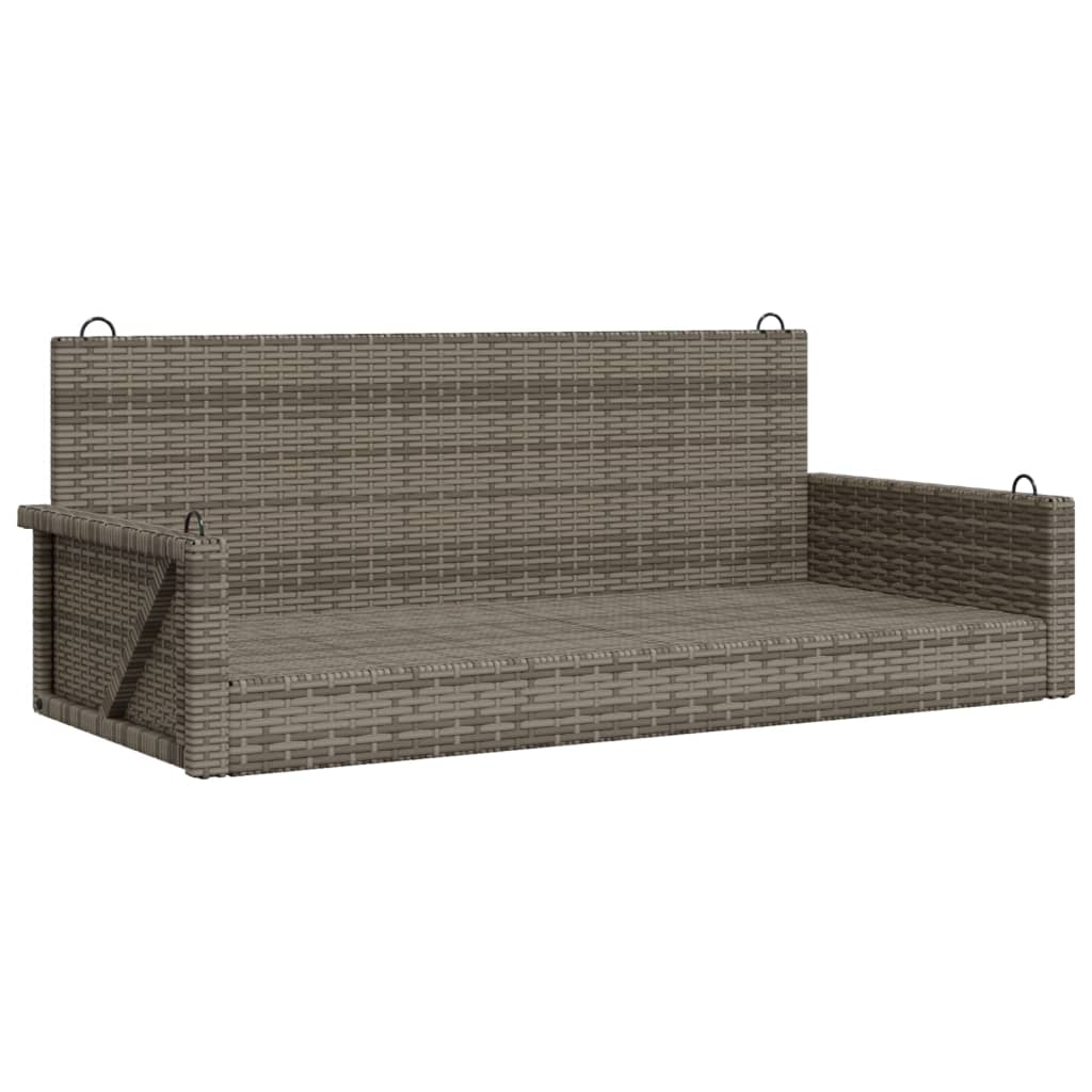 vidaXL Hängebank Grau 119x56x48 cm Poly Rattan