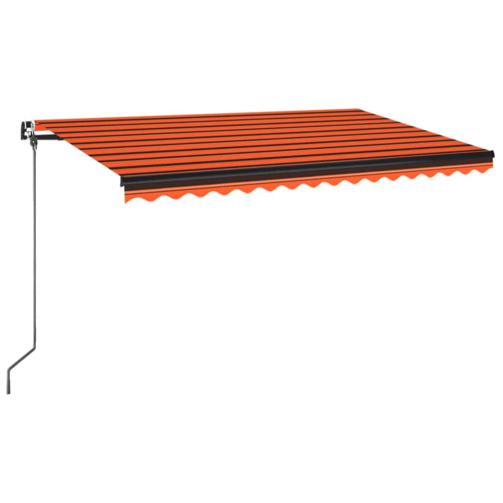 vidaXL Markise Manuell Einziehbar mit LED 450x350 cm Orange und Braun