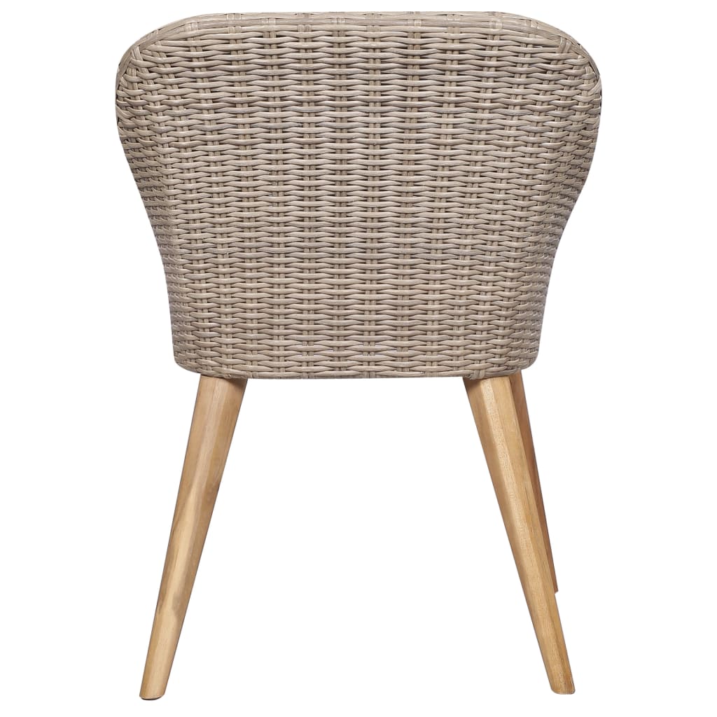 vidaXL 7-tlg. Garten-Essgruppe Poly Rattan Braun