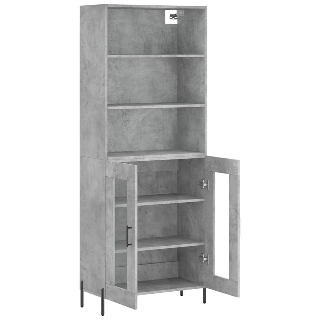 vidaXL Highboard Betongrau 69,5x34x180 cm Holzwerkstoff