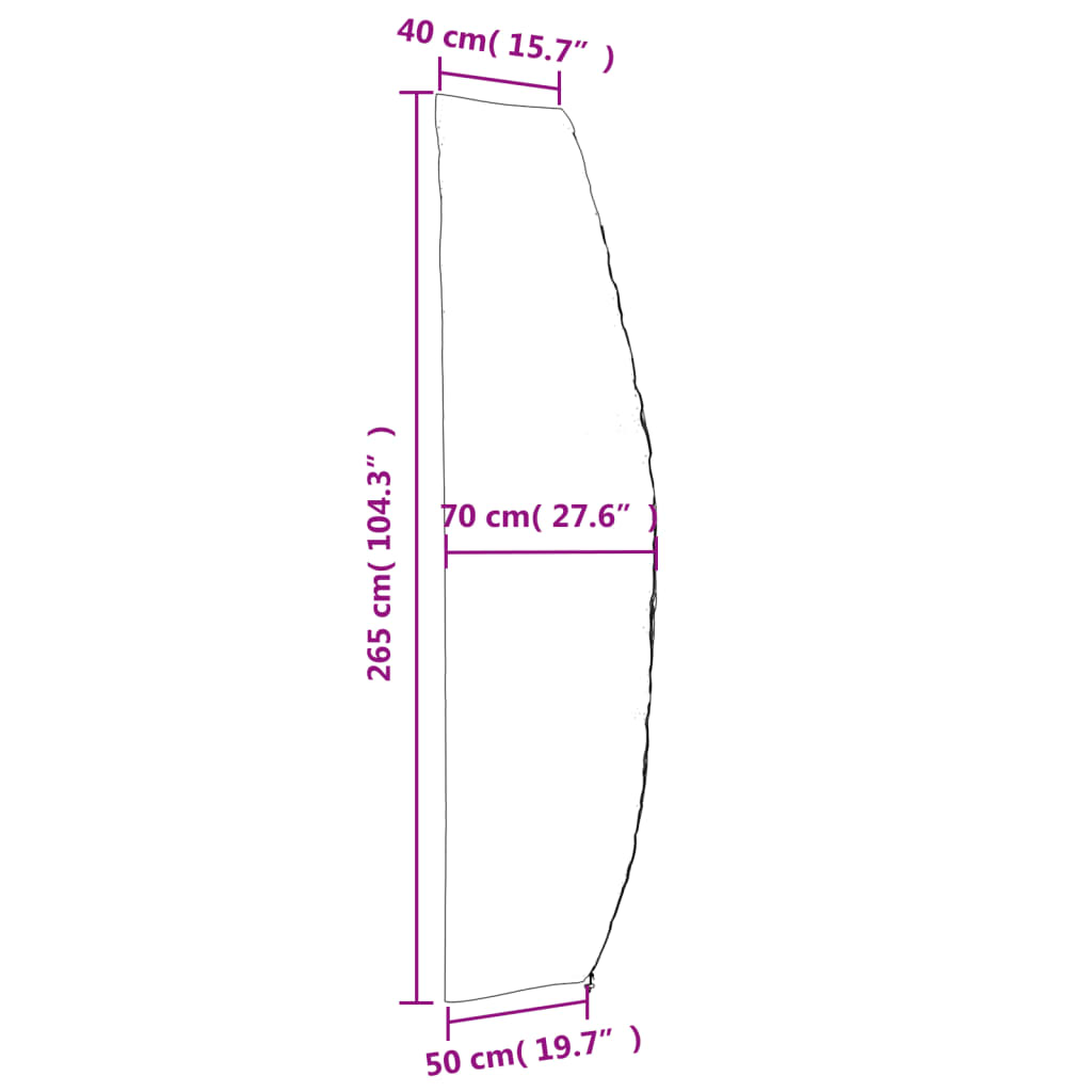 vidaXL Sonnenschirm-Schutzhülle Schwarz 265x50/70/40 cm 420D Oxford