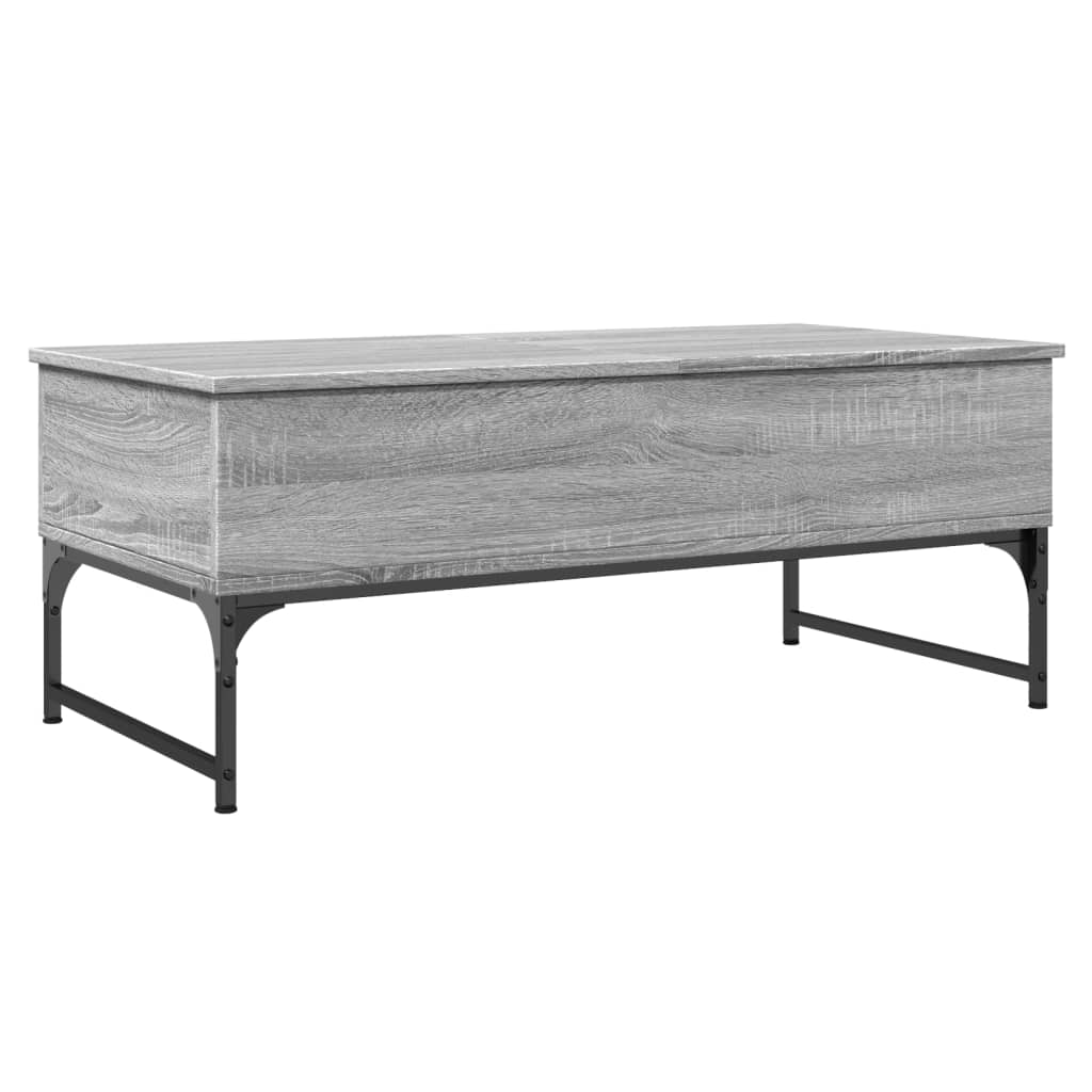 vidaXL Couchtisch Grau Sonoma 100x50x40 cm Holzwerkstoff und Metall