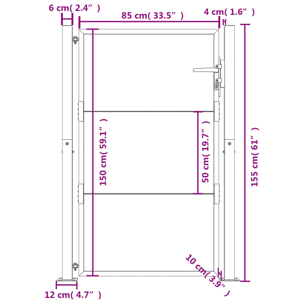 vidaXL Gartentor 105x155 cm Cortenstahl