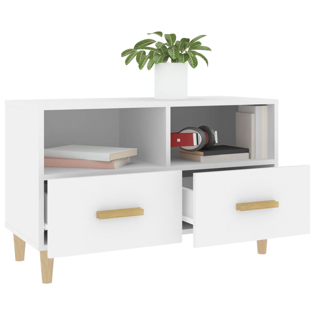 vidaXL TV-Schrank Weiß 80x36x50 cm Holzwerkstoff