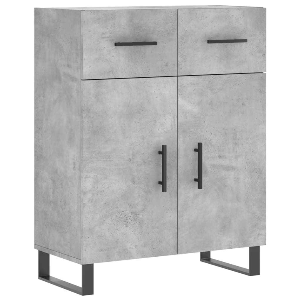 vidaXL Highboard Betongrau 69,5x34x180 cm Holzwerkstoff