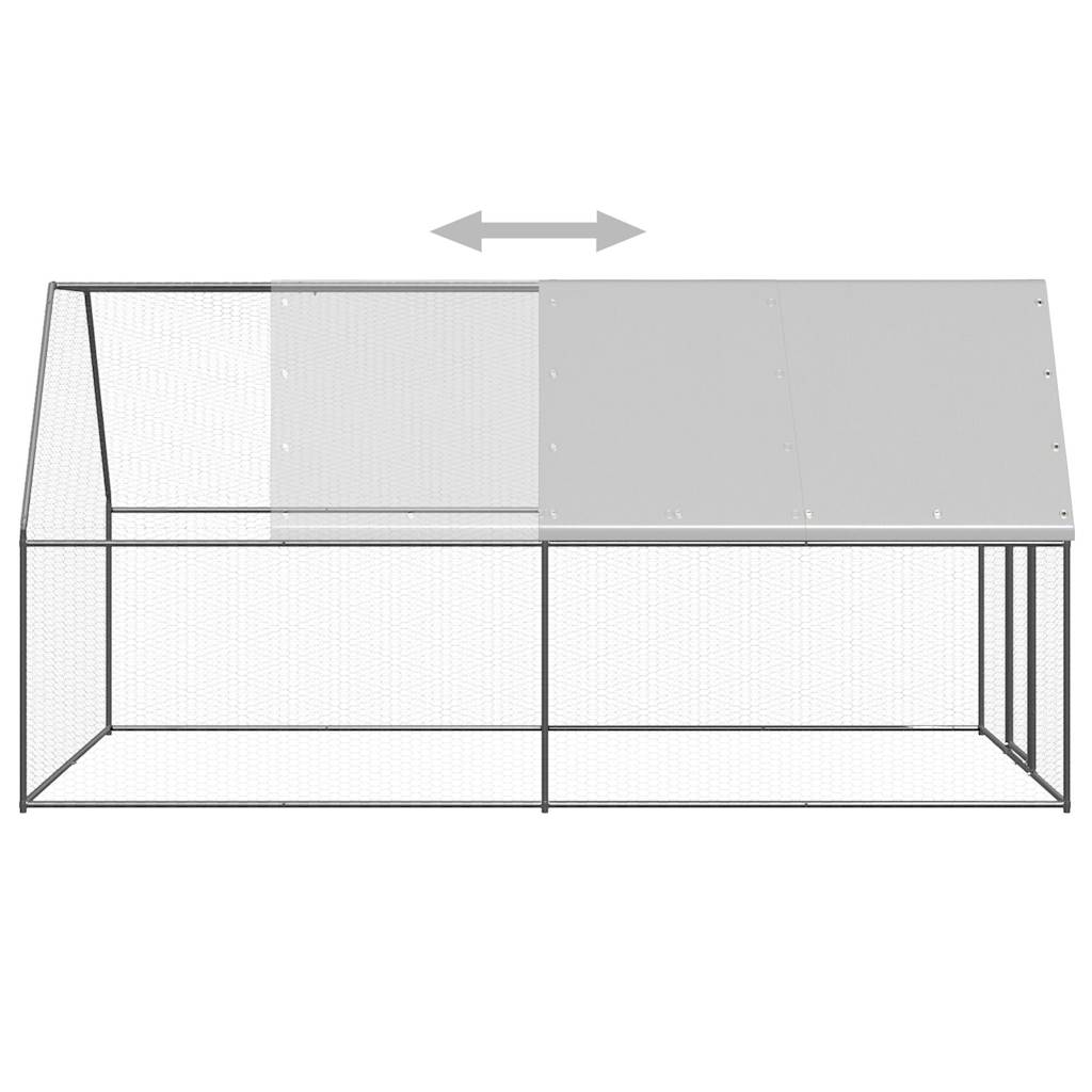 vidaXL Hühnerkäfig 2x4x2 m Verzinkter Stahl