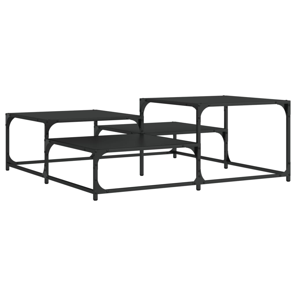 vidaXL Couchtisch Schwarz 107x107x40 cm Holzwerkstoff