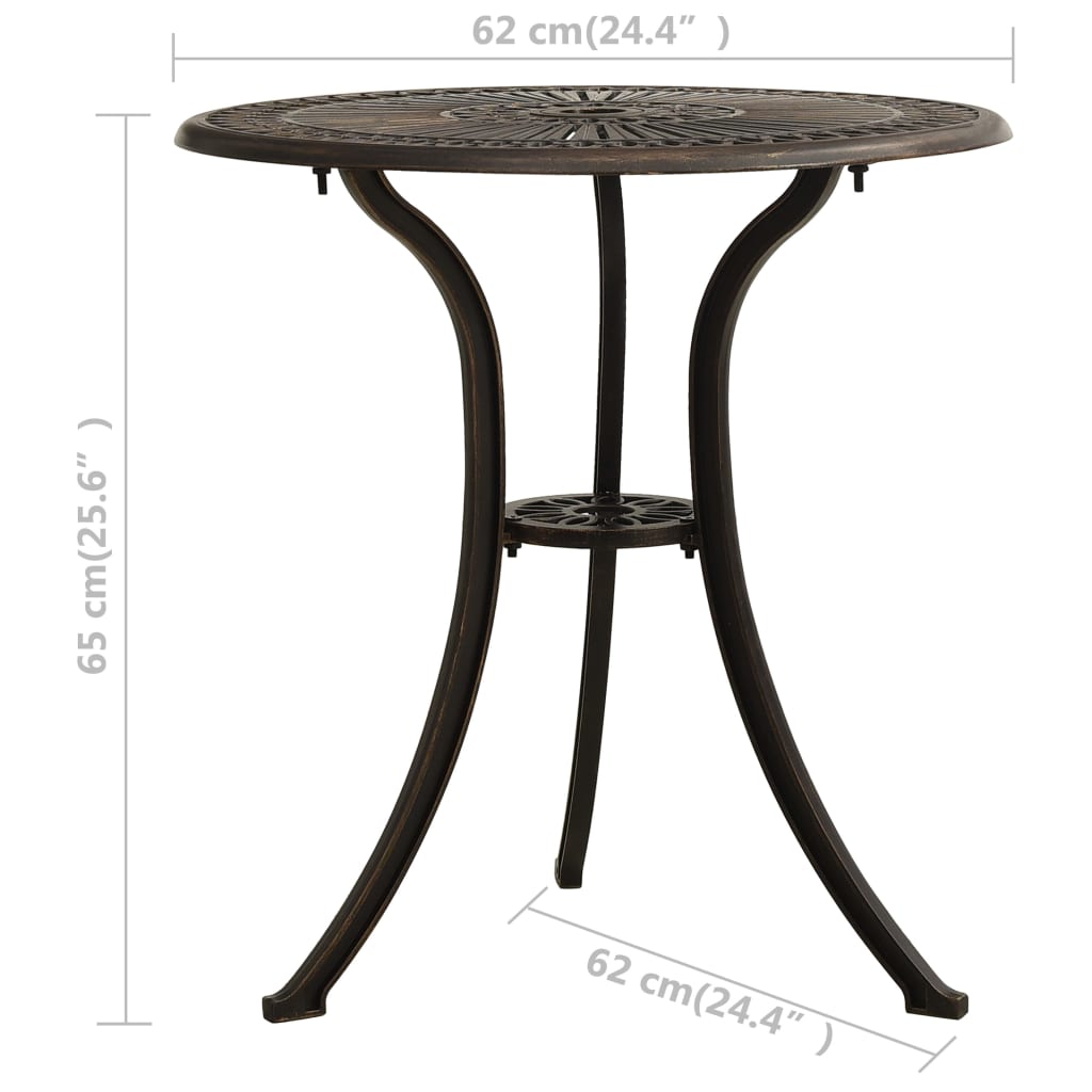 vidaXL 3-tlg. Bistro-Set Aluminiumguss Bronzen