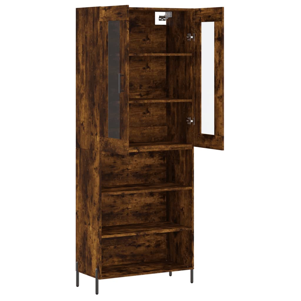 vidaXL Highboard Räuchereiche 69,5x34x180 cm Holzwerkstoff