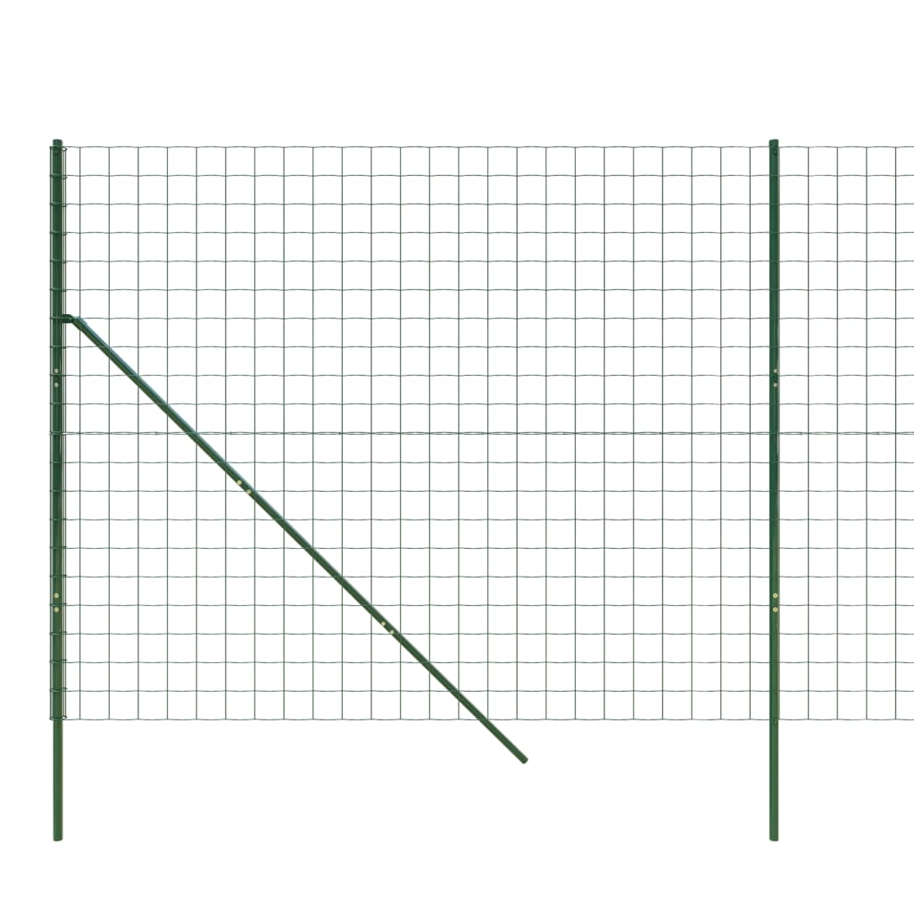 vidaXL Maschendrahtzaun Grün 2x10 m Verzinkter Stahl