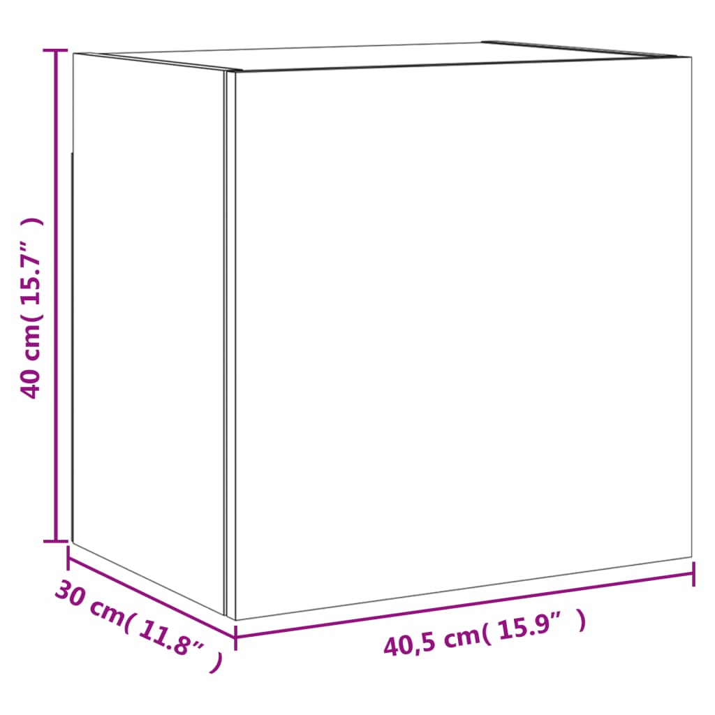 vidaXL TV-Wandschrank Betongrau 40,5x30x40 cm Holzwerkstoff